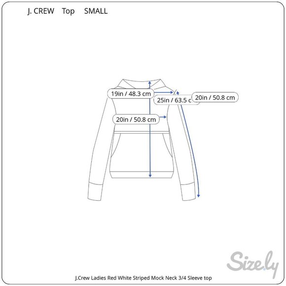 J Crew Womens Red White Striped Mock Neck Pullove Top Kangaroo Pocket Small - Picture 5 of 8